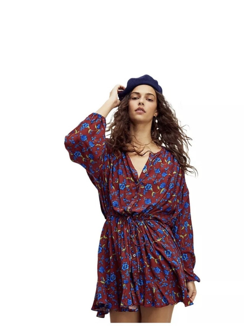 New Free People Size S Flower Fields Floral Dress Boho Cottagecore Prairie
